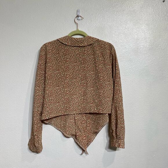 Lourbigo 36 Floral Button Down Blouse Sz L - Picture 7 of 10